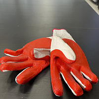 Перчатки х/б с усиленной резиной "Кирпичик", размер №10,5 (TR-796)
