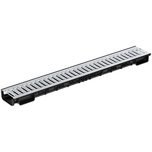 Лоток водоотводный Ecoteck Lite 100h56 с решеткой стальной, кл. А15