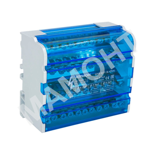 Шина нулевая в корпусе на Din-рейку АТРИОН ШНК 3L+PEN