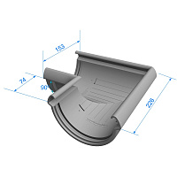 Угол желоба 90° Docke Lux ПВХ 141 мм, карбон