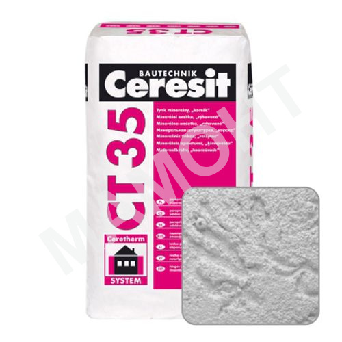 Штукатурка ''короед'' (3.5 мм) Ceresit CT35 под окраску, 25 кг