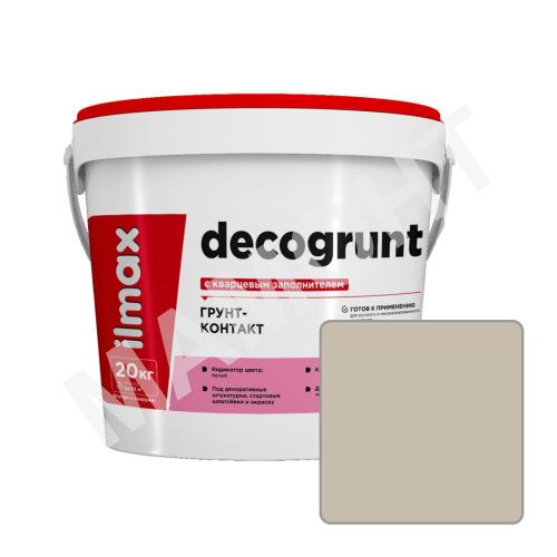 Грунт-контакт с кварцевым заполнителем ilmax decogrunt, 2744P, 20 кг