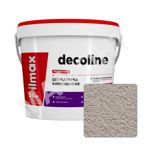 Штукатурка камешковая акриловая ilmax decoline, 1,5 мм, 2892P, 25 кг