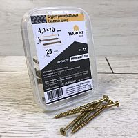 Шуруп универсальный желтый 4.0 х 70 мм МАМОНТ (25 шт.)