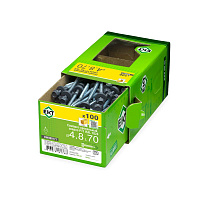 Саморез 4.8 x 70 мм кровельный со сверлом PT1 и резиновой прокладкой, RAL 7024, 100 шт. ЕКТ