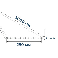 Панель ПВХ Европрофиль Белая матовая (3000 х 250 х 8 мм) 4 шт.