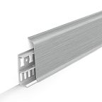 Плинтус напольный 70 мм Ideal Деконика 186 Алюминий