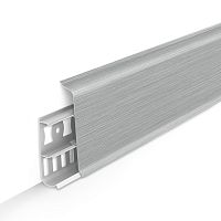 Плинтус напольный 70 мм Ideal Деконика 186 Алюминий