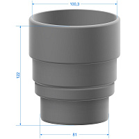 Переходник Docke Lux Premium ПВХ, графит