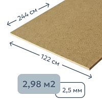 Древесноволокнистая плита (ДВП) ТСН-40, 122 x 244 см