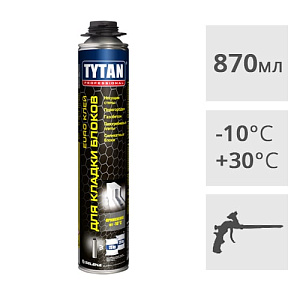 Клей-пена для кладки блоков TYTAN Professional EURO, 870 мл