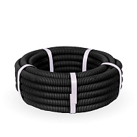 Труба гофрированная ПНД 16 мм с зондом черная (10 м) Промрукав