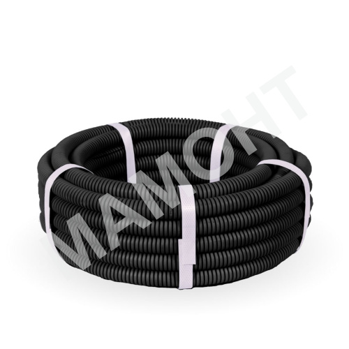 Труба гофрированная ПНД 16 мм с зондом черная (10 м) Промрукав