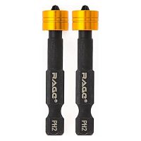 Биты крестообразные PH2 50мм магнитные с ограничителем (2шт.) VIRA RAGE (554133)