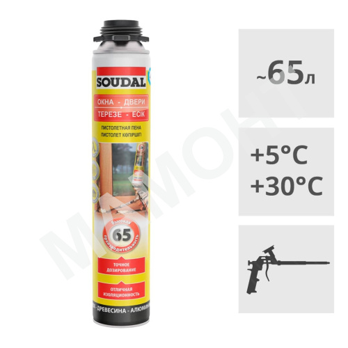 Пена монтажная Soudal ОКНА ДВЕРИ 65, 820 мл