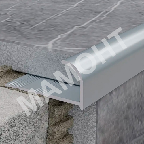 Уголок для плитки алюминиевый полукруглый Profiling ПО-10 серебро 2,7 м - Фото 2