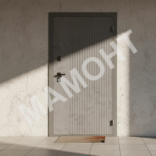 Дверь РОНА Бетон графит / Бетон снежный (+ чёрный муар) Промет - Фото 3