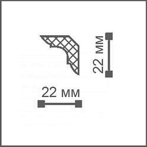 Плинтус потолочный NMC DECOPLINTUS 22 х 22 мм х 2 м, профиль MB, белый