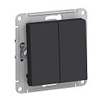 Выключатель Systeme Electric ATLASDESIGN 2-клавишный проходной, карбон
