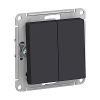 Выключатель Systeme Electric ATLASDESIGN 2-клавишный проходной, карбон