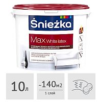 Краска Sniezka Max White Latex латексная белая, 10 л