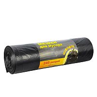 Мешки для мусора 240 л черные UNIBOB Эконом (рулон 10 шт.)