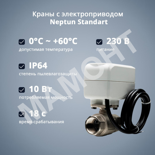 Кран с электроприводом Neptun Standart 230В - Фото 4