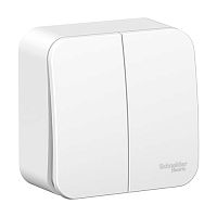 Выключатель Systeme Electric BLANCA 2-клавишный открытой установки, белый