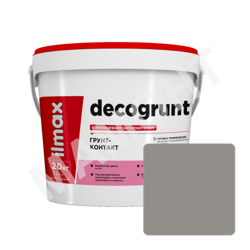 Грунт-контакт с кварцевым заполнителем ilmax decogrunt, 2957D, 20 кг