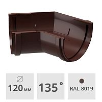 Угол желоба 135° Docke Premium 120 мм, шоколад (RAL 8019)