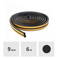 Уплотнитель для окон и дверей Tytan Professional D чёрный 9 мм x 6 м