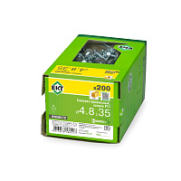 Саморез 4.8 x 35 мм кровельный со сверлом PT1 и резиновой прокладкой, цинк, 200 шт. ЕКТ