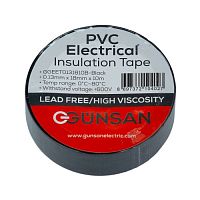 Изолента ПВХ 19 мм х 9.1 м чёрная Gunsan