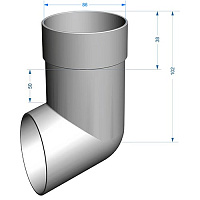 Слив (наконечник) трубы Docke Premium ПВХ 85 мм, шоколад (RAL 8019)