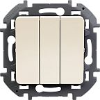 Выключатель Legrand INSPIRIA 3-клавишный, слоновая кость