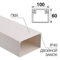 Кабель-канал 100 х 60 мм белый, 2 м REXANT