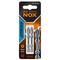 Биты крестообразные PH2 60мм торсионные impact (2 шт.) NOX STRIKE (333260-2)