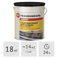 Мастика Aquamast для гидроизоляции кровли битумно-резиновая, 18 кг