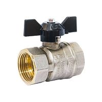 Кран шаровый латунный полнопроходной ММ бабочка хром. LD Pride