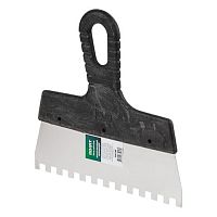 Шпатель зубчатый нержавеющий 250 мм зуб 10*10 ВОЛАТ (35050-2510)