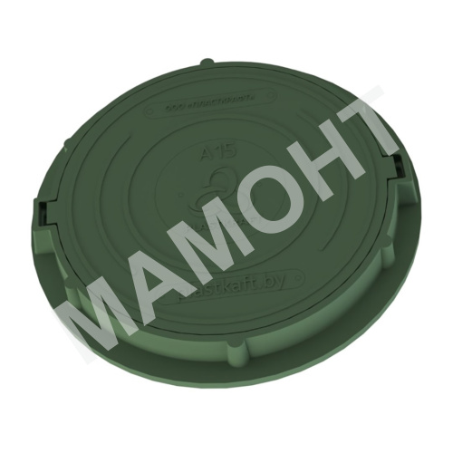 Люк канализационный композитный легкий Plastkraft A15 зеленый