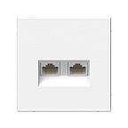 Розетка Systeme Electric ATLASDESIGN двойная компьютерная RJ45+RJ45, кат.5А, механизм, белый