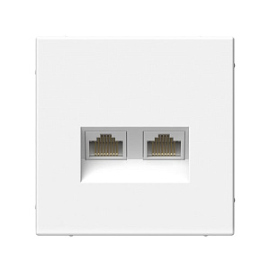 Розетка Systeme Electric ATLASDESIGN двойная компьютерная RJ45+RJ45, кат.5А, механизм, белый