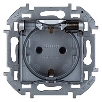 Розетка Legrand INSPIRIA с крышкой, алюминий