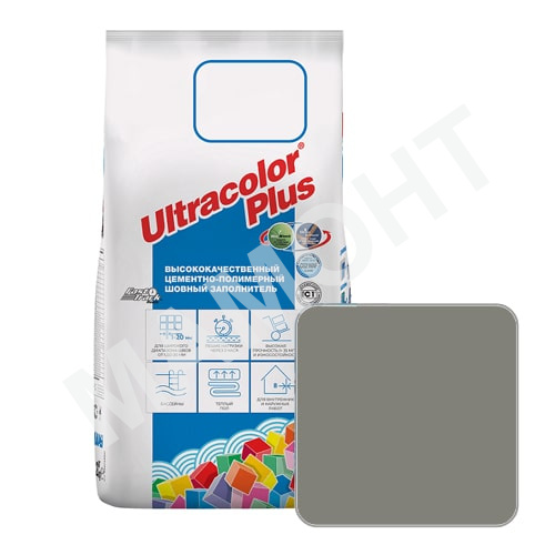 Затирка для швов MAPEI Ultracolor Plus №113 темно-серый, 2 кг
