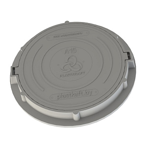 Люк канализационный композитный легкий Plastkraft A15 серый