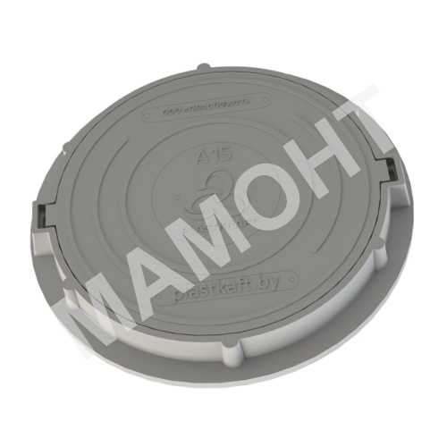 Люк канализационный композитный легкий Plastkraft A15 серый