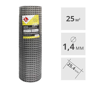 Сетка сварная оцинкованная LIHTAR (1.4 мм, 25,4 x 25,4 мм) 1 x 25 м