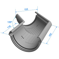 Угол желоба 135° Docke Lux ПВХ 141 мм, шоколад