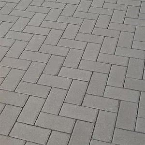 Плитка тротуарная Кирпичик серая 200 х 100 х 60 мм В25 (до 5% колотые)